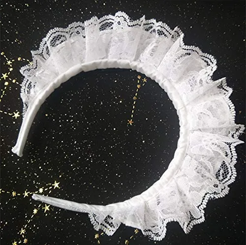Vista 3 de MAYSONG - Diadema gótica para mujer color blanco