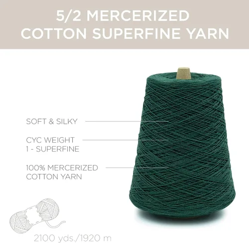 Vista 3 de Silk City Fibers, 5/2 Perle Mercerized Cotton Weaving Yarn pino