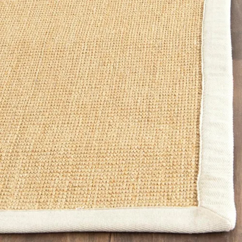 Vista 12 de Alfombra de sisal Safavieh, de color maíz y negro, tejida a mano, de la colección de fibras naturales; 5 x 8 pulgadas, NF441A, Tela, Gris / Gris