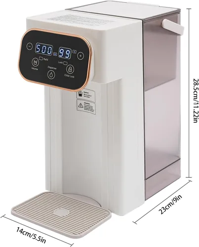 Vista 2 de Filtro dispensador de agua caliente instantáneo, calentador de caldera de agua para encimera de 1500 W, dispensador de agua para encimera con 12