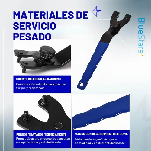 Vista 4 de BlueStars SEWA20 - Llave inglesa ajustable para amoladora de tuerca