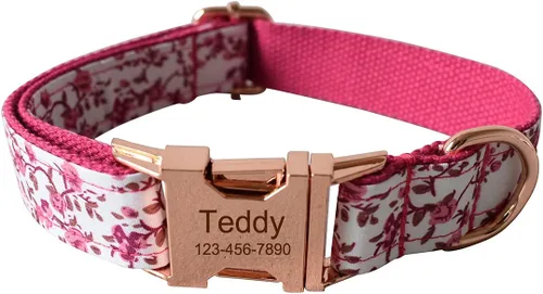 Vista 12 de Collares personalizados para cachorros, mascotas pequeñas, medianas y grandes con nombre y número de teléfono grabados (S, azul)