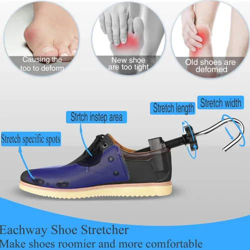 Vista 3 de eachway - Estirador de zapatos para hombre y mujer, ajusta el largo y ancho del calzado, L, para tallas de hombre de EE.UU. de 10 a 13.5, azul