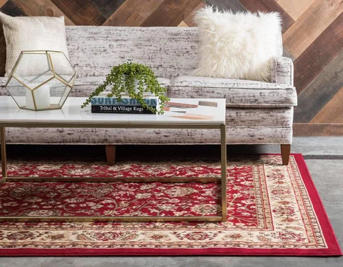 Vista 3 de Unique Loom Sialk Hill Collection - Alfombra de área Washington (6' 1" x 9' Rectángulo Burdeos/Crema)