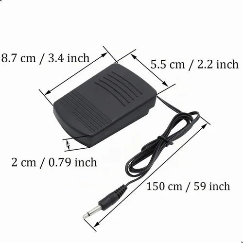 Vista 2 de Mini pedal de pie para máquina de coser de 4.9 ft, interruptor de pie para máquina de coser momentánea para el hogar, controlador de pedal operado