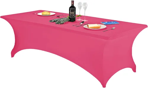 Vista 37 de FORLIFE - Funda de mesa de elastano, mantel ajustado de 4 pies para mesas rectangulares, funda elástica para patio, universal para bodas, banquetes