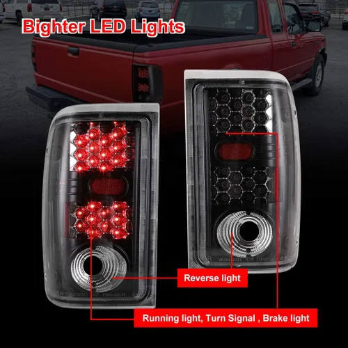 Vista 5 de Nixon Offroad Conjunto de Luces Traseras LED para Ford Ranger 2001 2002 2003 2004 2005, Luces Traseras, Lámparas Traseras con Señal de Giro LED