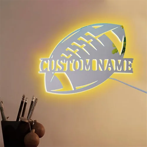 Vista 10 de Espejo de béisbol personalizado para pared, espejo personalizado con nombre de jugador de béisbol con luz LED, letrero de neón acrílico de béisbol