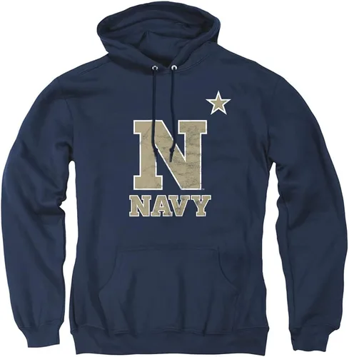 Vista 118 de Distressed College Primary Logo Adult Pullover Hoodie Collection 1 Universidad Estatal de Albany