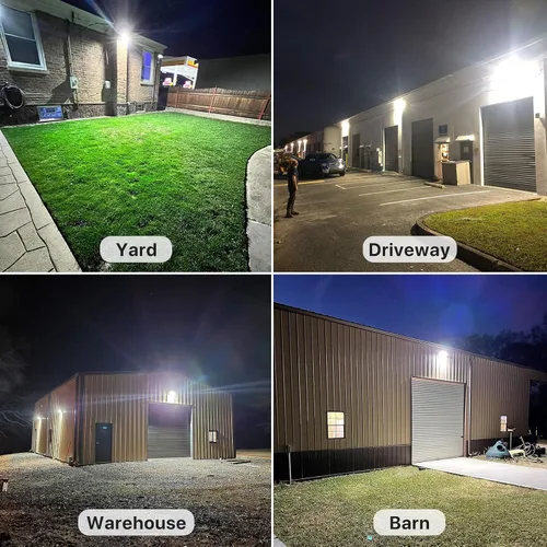 Vista 7 de HYPERLITE Paquete de luz LED de pared de 50 W, 2 paquetes con fotocélulas del atardecer al amanecer, lente de vidrio de 6750 lúmenes, paquetes