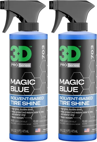 Vista 10 de 3D Magic Blue - Spray de brillo para neumáticos, resistente al agua, de alto brillo, protección de larga duración, fórmula sin eslingas, sin correr