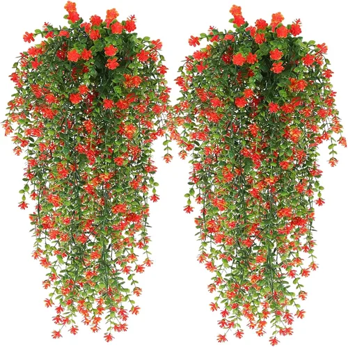 Vista 12 de Toprooms Plantas colgantes falsas, plantas colgantes artificiales, plantas falsas, hiedra sintética, enredadera, plantas colgantes de pared, estante