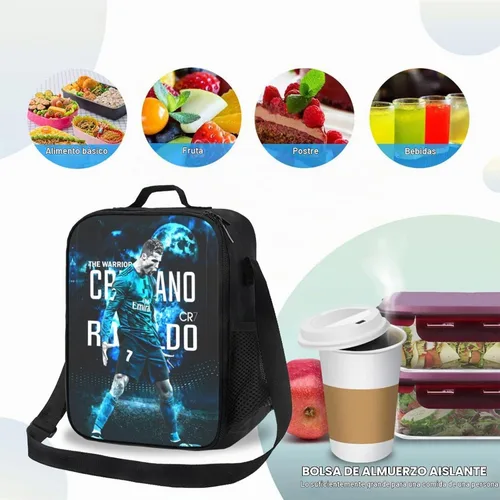 Vista 4 de Bolsa de almuerzo aislada #7 Bolsa de almuerzo impermeable reutilizable bolsas de hielo para bolsas de almuerzo negro 7