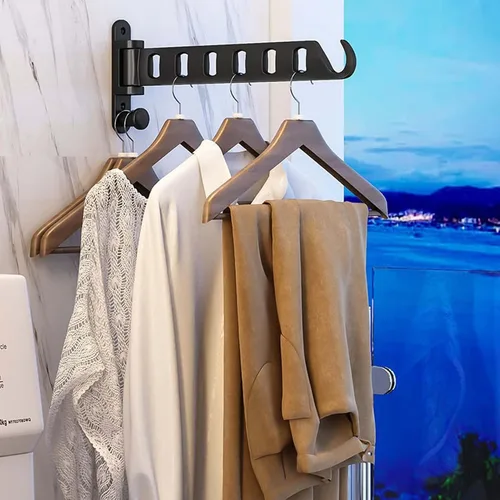 Vista 6 de YSUEFIJO Estantes de secado plegables para ropa sucia, soporte de pared, resistente para ropa sucia, estantes plegables para ropa seca, para balcón
