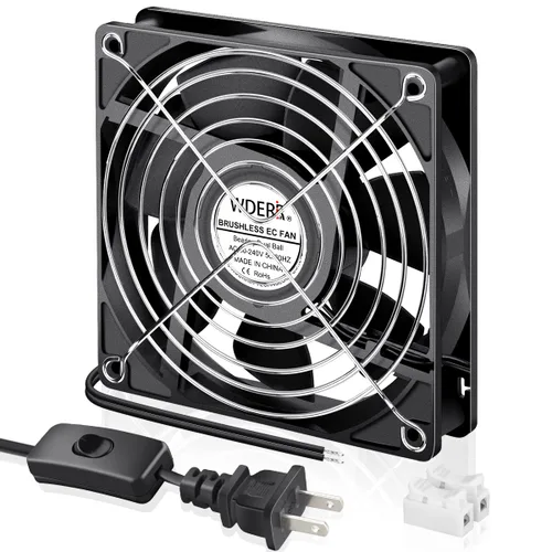 Vista 7 de EC 2.362 in x 0.984 in Mini Muffin Fan Axial AC 110v 120v 220v 240v Doble Bola para DIY Pequeño Equipo Electrónico Enfriamiento Puertas Ventilación