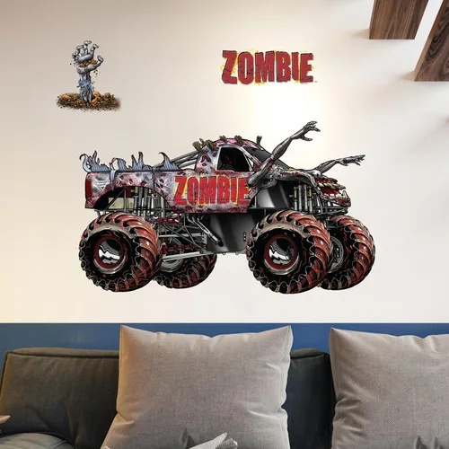 Vista 9 de Wall Palz Monster Jam - Calcomanías de pared de 23 pulgadas con interacción de realidad aumentada 3D, decoraciones de pared para despegar y pegar
