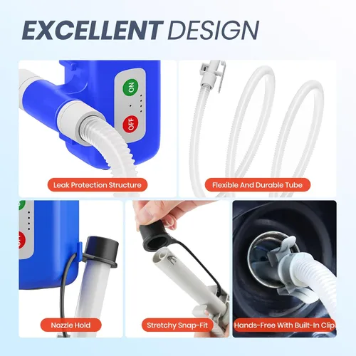 Vista 6 de Nitigo Bomba de transferencia de combustible eléctrica con sensor de parada automática, protección contra fugas, batería de litio de 72 pulgadas