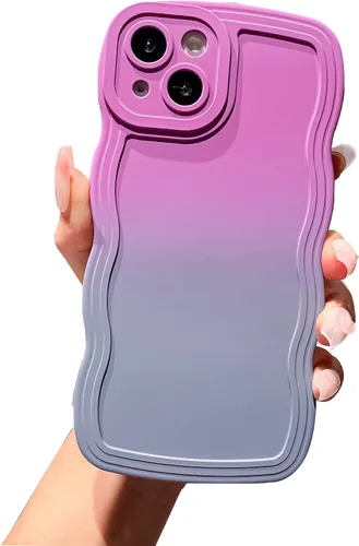 Vista 7 de Funda para iPhone 7/8, funda divertida para iPhone, linda funda Kawaii rizada con forma de marco de TPU suave a prueba de golpes, funda protectora