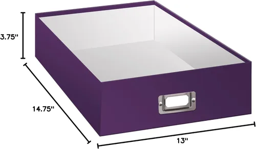 Vista 2 de Pioneer Photo Albums Caja de almacenamiento OB-12S, color morado brillante, 14.75 x 13 x 3.75 pulgadas