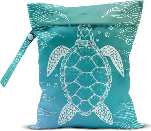 Vista 14 de Bolsa impermeable para traje de baño, bolsa húmeda y seca para playa y viaje, con cierre oculto, reutilizable para bebé, para trajes de baño Tortuga