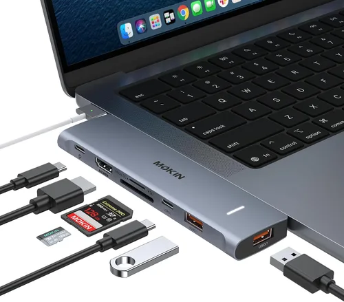 Vista 17 de MOKiN Hub USB C para adaptador MacBook con pantalla LCD inteligente