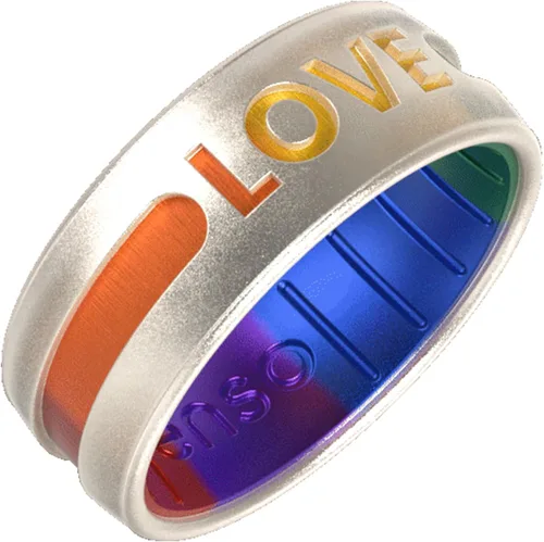 Vista 13 de Enso Rings Pride Collection - Anillo de silicona LGBTQ+ - Diseño grabado - cómodo, transpirable y seguro