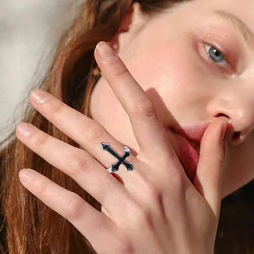 Vista 2 de Jstyle Juego de 15 anillos punk vintage para hombres y mujeres, anillo de serpiente, dragón abierto, anillo apilable para nudillos, anillos bohemios