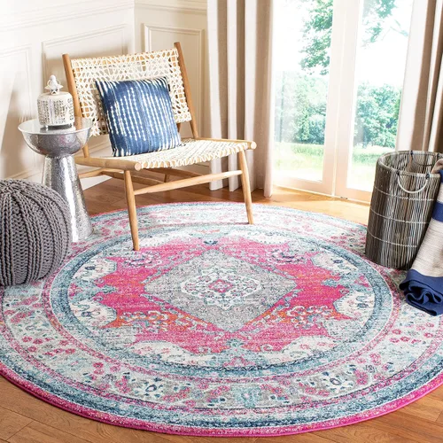 Vista 10 de SAFAVIEH Evoke Collection EVK250A - Alfombra de pasillo, 2 pies 2 pulgadas x 7 pies, color crema y fucsia, diseño oriental Shabby chic, no desprende