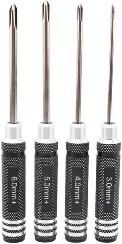 Vista 7 de Kit de herramientas para drones – Juego de 4 herramientas de acero Phillips de 3.0/4.0/5.0/0.236 in, mini herramientas de mano para modelo RC