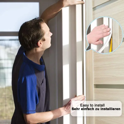 Vista 6 de Cinta de sellado de pelado de clima, tira adhesiva autoadhesiva tipo D de espuma para marcos de puertas y ventanas, cinta de sellado de espuma