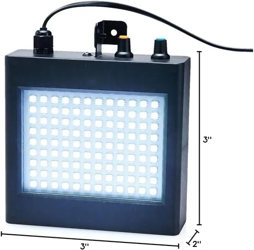 Vista 10 de Mini luz estroboscópica, sUperbrillante RGB/color blanco, luz estroboscópica con 108 mini LED, auto-activada por sonido o modo de flash de control