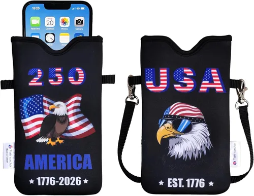 Vista 74 de Tainada Funda Estuche Bolsa de Neopreno para Teléfono para Hombres y Mujeres con Correa Cruzada/Cordón para el Cuello para iPhone 17/16/15 Pro Max