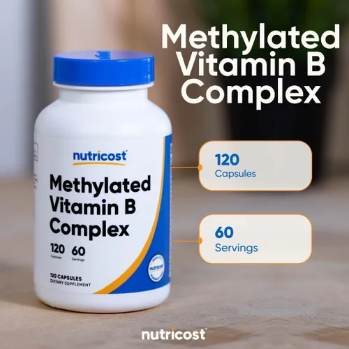 Vista 5 de Nutricost Complejo de vitamina B metilada 120 cápsulas - (60 porciones) Sin gluten