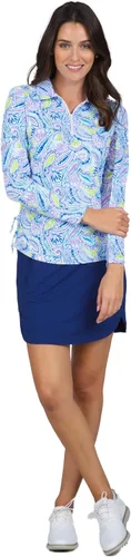 Vista 6 de IBKUL Athleisure Wear 48541 - Polo de manga larga con protección solar UPF 50+ Icefil Cooling Tech Massie Print