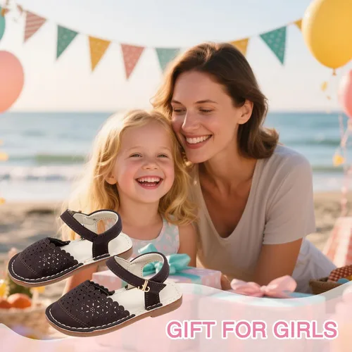 Vista 150 de THEE BRON Sandalias cómodas para niñas, zapatos para niños, sandalias rellenas