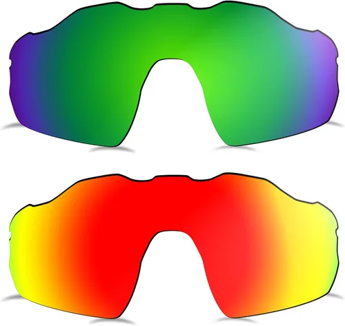 Vista 9 de Lentes polarizadas de repuesto para gafas de sol Oakley Radar EV Pitch OO9211, 2 pares - MultiOptions Negro+Azul