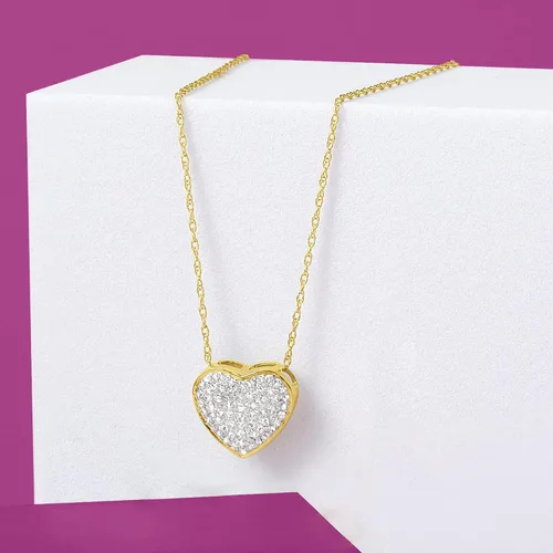 Vista 6 de Ross-Simons 025 ct tw Diamond Heart Pendant Necklace