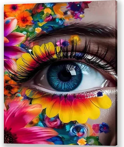 Vista 8 de TOCARE Kit de pintura por números de mariposas y flores para adultos principiantes, lienzo de pintura para adultos por números, juegos de pintura