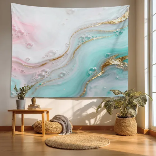 Vista 28 de Batmerry Abstract Repeat Polyester Tapestry, Tiled Directional Lightweight Wall Hanging High-Definition Print Backdrop For Dorm Room Bedroom Living