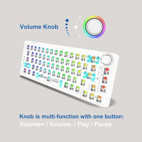 Vista 3 de GK GAMAKAY Teclado mecánico modular de bricolaje LK67 65% RGB, interruptor de 3 pines5 pines intercambiable en caliente, 67 teclas, triple modo