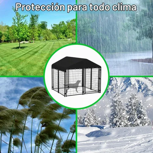Vista 7 de Funda para perrera de 8.3 x 4.1 pies, tela Oxford resistente al agua 600D, cobertura completa, cubierta al aire libre, a prueba de lluvia, nieve