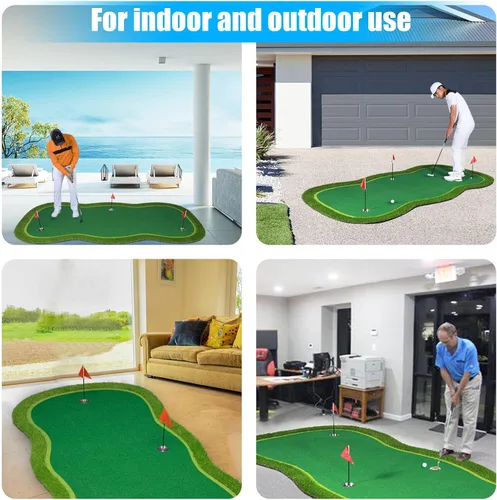 Vista 5 de Golf Putting Green Mat,Golf Practice Training Mat for Indoor/Outdoor 4.8x8ft Mat