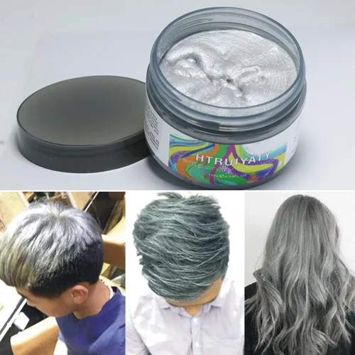 Vista 4 de Cera temporal de color gris para el cabello, color natural en aerosol lavable para niños, mujeres y hombres, para cabello con luz oscura, cosplay