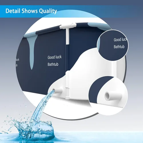 Vista 4 de Bañera plegable portátil extra grande de 53" con cubierta para adultos, bañera de SPA familiar para remojo en baño pequeño, bañera engrosada
