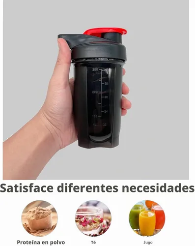 Vista 4 de Botella agitadora para batidos de proteínas y taza de 10 onzas/300ML con bolas batidoras, juego de botellas agitadoras de proteínas, plástico sin
