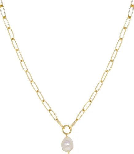 Vista 9 de Ettika Collar de oro. Collar de perlas. Collares para mujer, colgante de perlas de agua dulce. Collares chapados en oro de 18 quilates. Cadena