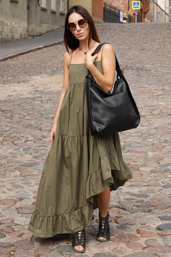Vista 6 de Mochila de piel para mujer - Bolso de hombro convertible hecho a mano de piel auténtica