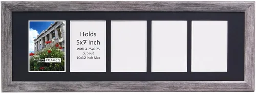 Vista 14 de Creative Picture Frames Marco de Fotos Negro con 2 Aberturas de Vidrio que Contiene Fotografías de 5 por 7 Pulgadas con Paspartú Negro de 10X12