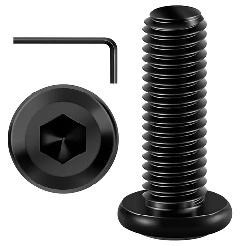 Vista 21 de Mywish M5 x 8mm 20 piezas de tornillos de cabeza plana con rosca hexagonal, pernos de acero inoxidable 304 para muebles con rosca completa, óxido