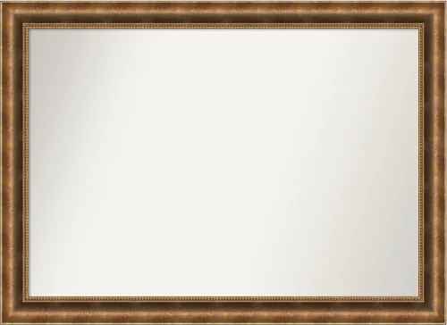 Vista 705 de Amanti Art Espejo de pared personalizado no biselado (25 x 25 pulgadas), marco de bronce acentuado, varios tamaños personalizados, espejo de baño